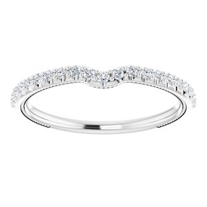 14K White 1/5 CTW Diamond Band for 6.5 mm Round Ring - BN & CO JEWELRY