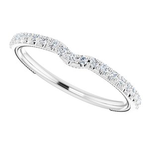 14K White 1/5 CTW Diamond Band for 6.5 mm Round Ring - BN & CO JEWELRY