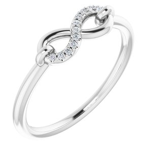 14K White .04 CTW Diamond Infinity-Inspired Ring - BN & CO JEWELRY