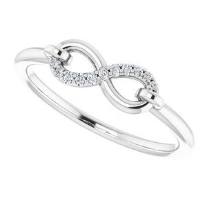 14K White .04 CTW Diamond Infinity-Inspired Ring - BN & CO JEWELRY