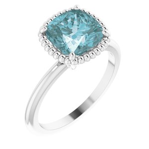 14K White Natural Sky Blue Topaz Ring - BN & CO JEWELRY