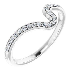 14K White 1/10 CTW Diamond Band for 6.5 mm Round Ring - BN & CO JEWELRY