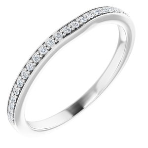 14K White 1/8 CTW Diamond Band for 6.5 mm Round Ring - BN & CO JEWELRY