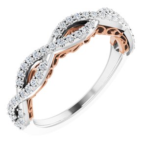 14K White/Rose 1/4 CTW Natural Diamond Anniversary Band - BN & CO JEWELRY