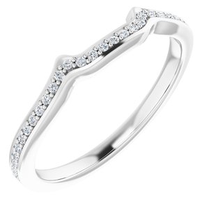 14K White .08 CTW Diamond Band for 5.5 mm Square Ring - BN & CO JEWELRY