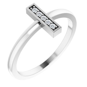 14K White .05 CTW Diamond Bar Ring - BN & CO JEWELRY