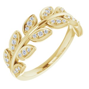 14K Yellow 1/4 CTW Diamond Leaf Ring - BN & CO JEWELRY