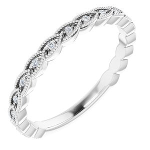 14K White .08 CTW Natural Diamond Anniversary Band - BN & CO JEWELRY