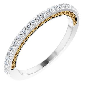 14K White/Yellow 1/5 CTW Natural Diamond Anniversary Band - BN & CO JEWELRY