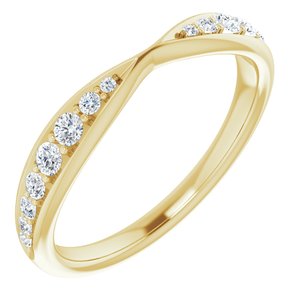 14K Yellow 1/5 CTW Natural Diamond Pinched Contour Band - BN & CO JEWELRY