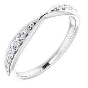 14K White 1/5 CTW Natural Diamond Pinched Contour Band - BN & CO JEWELRY
