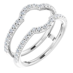 14K White 3/8 CTW Diamond Ring Guard - BN & CO JEWELRY