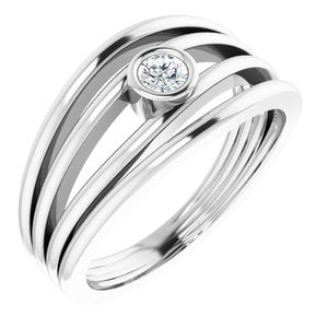 Sterling Silver 1/8 CTW Diamond Ring - BN & CO JEWELRY