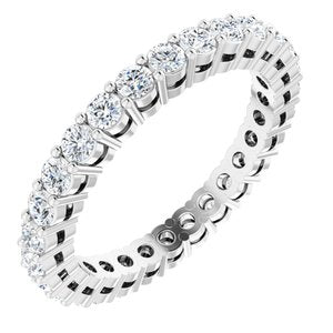 14K White 7/8 CTW Natural Diamond Eternity Band Size 5 - BN & CO JEWELRY