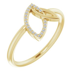 14K Yellow .05 CTW Diamond Double Leaf Ring - BN & CO JEWELRY