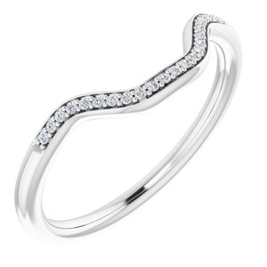 14K White .06 CTW Diamond Band for 7x5 mm Emerald Ring - BN & CO JEWELRY