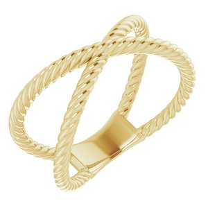 14K Yellow Criss-Cross Rope Ring - BN & CO JEWELRY