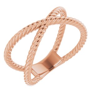 14K Rose Criss-Cross Rope Ring - BN & CO JEWELRY