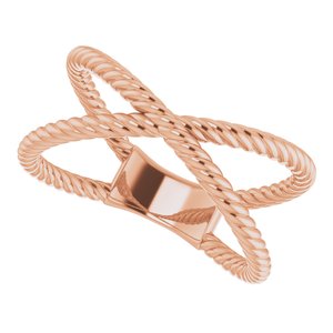 14K Rose Criss-Cross Rope Ring - BN & CO JEWELRY