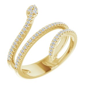 14K Yellow 1/3 CTW Diamond Snake Ring - BN & CO JEWELRY