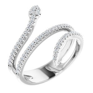 14K White 1/3 CTW Diamond Snake Ring - BN & CO JEWELRY