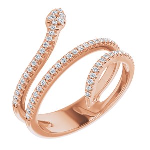 14K Rose 1/3 CTW Diamond Snake Ring - BN & CO JEWELRY
