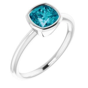 14K White Natural London Blue Topaz Ring - BN & CO JEWELRY