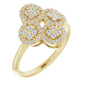 14K Yellow 1/2 CTW Diamond Clover Ring - BN & CO JEWELRY