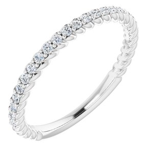 14K White 1/5 CTW Natural Diamond Rope Anniversary Band - BN & CO JEWELRY