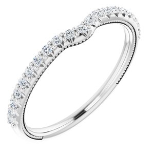 14K White 1/5 CTW Diamond Band for 6.5 mm Round Ring - BN & CO JEWELRY