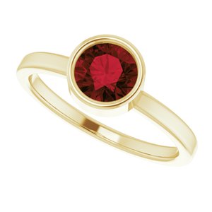 14K Yellow 6 mm Natural Mozambique Garnet Ring - BN & CO JEWELRY