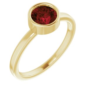14K Yellow 6 mm Natural Mozambique Garnet Ring - BN & CO JEWELRY