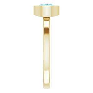 14K Yellow 6 mm Natural Aquamarine Ring - BN & CO JEWELRY