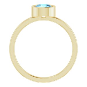 14K Yellow 6 mm Natural Aquamarine Ring - BN & CO JEWELRY