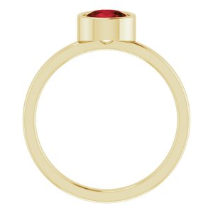 14K Yellow 6 mm Natural Mozambique Garnet Ring - BN & CO JEWELRY