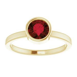14K Yellow 6 mm Natural Mozambique Garnet Ring - BN & CO JEWELRY