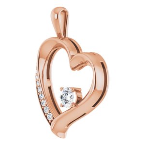 14K Rose 1/3 CTW Natural Diamond Pendant - BN & CO JEWELRY