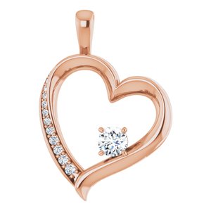 14K Rose 1/3 CTW Natural Diamond Pendant - BN & CO JEWELRY