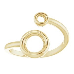 14K Yellow Double Circle Bypass Ring - BN & CO JEWELRY
