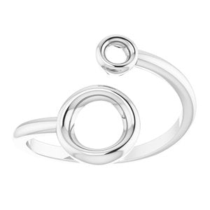 Sterling Silver Double Circle Bypass Ring - BN & CO JEWELRY