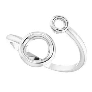 Sterling Silver Double Circle Bypass Ring - BN & CO JEWELRY