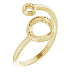 14K Yellow Double Circle Bypass Ring - BN & CO JEWELRY