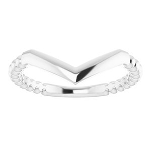 Sterling Silver Stackable Beaded "V" Ring - BN & CO JEWELRY