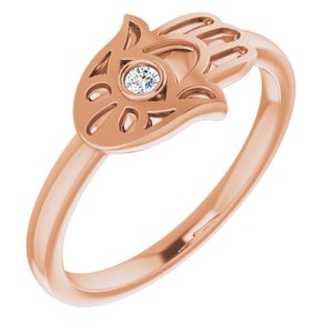 14K Rose .03 CTW Diamond Hamsa Ring - BN & CO JEWELRY