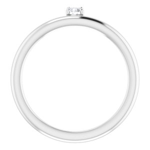 14K White 1/10 CT Lab-Grown Diamond Stackable Ring - BN & CO JEWELRY