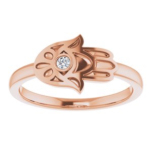 14K Rose .03 CTW Diamond Hamsa Ring - BN & CO JEWELRY