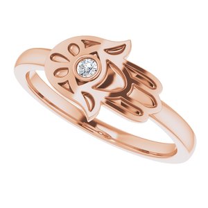 14K Rose .03 CTW Diamond Hamsa Ring - BN & CO JEWELRY