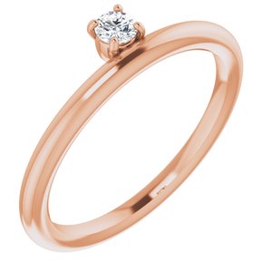 14K Rose 1/10 CT Diamond Stackable Ring - BN & CO JEWELRY