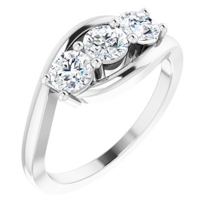 14K White 1 CTW Diamond Anniversary Ring - BN & CO JEWELRY