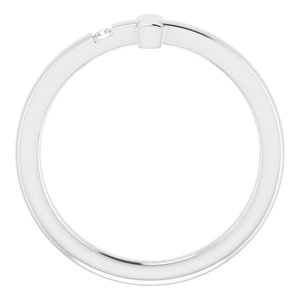 14K White .015 CTW Natural Diamond Youth Sideways Cross Ring - BN & CO JEWELRY